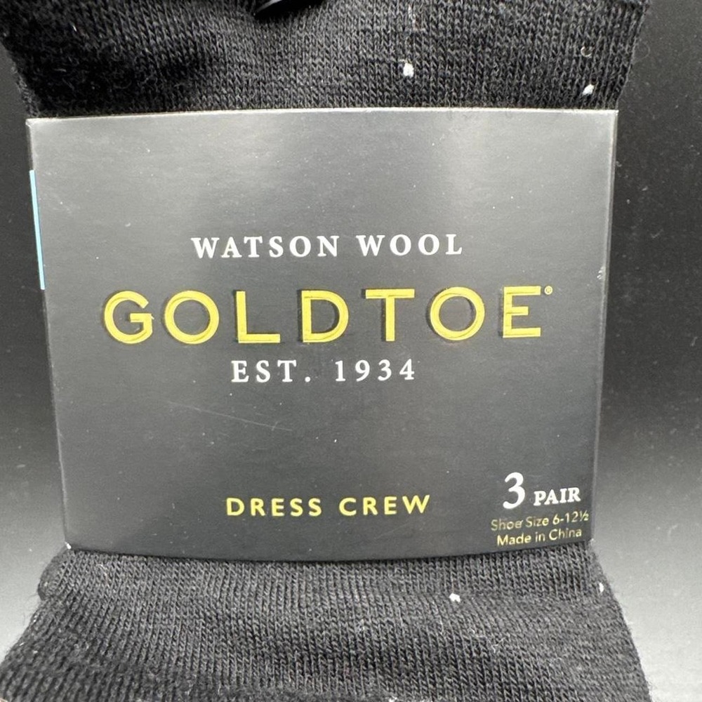 Gold Toe Watson Wool Dress Crew Socks-3 Pack NWT